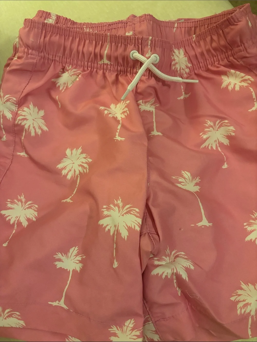 NWT Children’s Place Coral Palm-Print Swim Shorts White Drawstring (9 pairs)